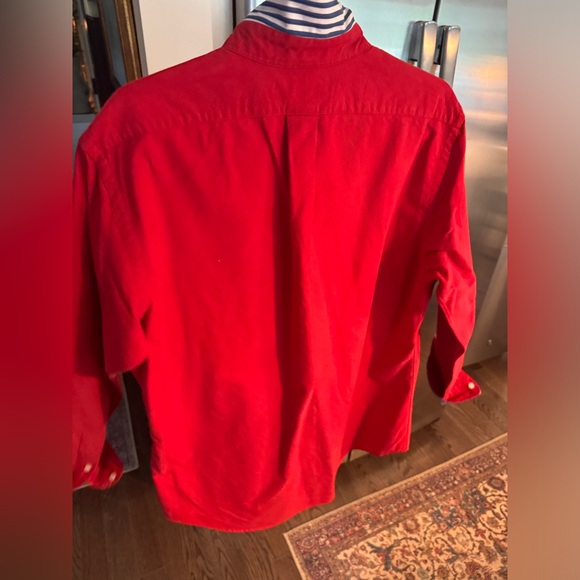 Ralph Lauren long sleeve oxford button down shirt with striped details Red - Picture 9 of 9